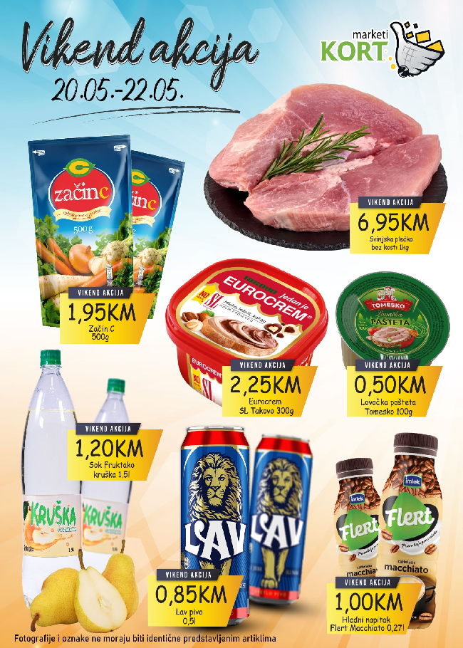 Kort marketi: Vikend akcija od 20. do 22.05.2022.