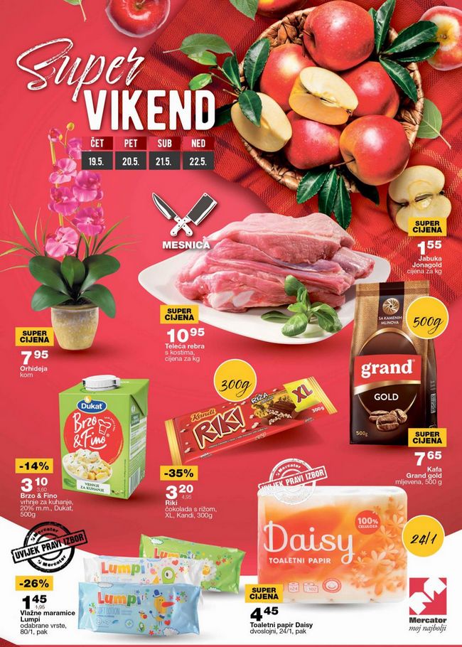 Mercator: Super vikend akcija od 19. do 22.05.2022.