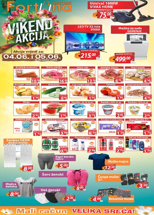Fortuna marketi Vikend akcija od 04. 05.06.2022. naslovna Fortuna marketi: Vikend akcija od 04. do 05.06.2022.