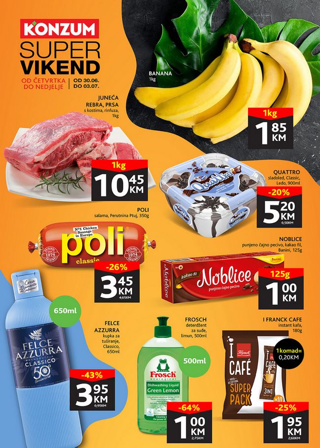 Konzum Super vikend akcija od 30.06. do 03.07.2022. naslovna Konzum: Super vikend akcija od 30.06. do 03.07.2022.