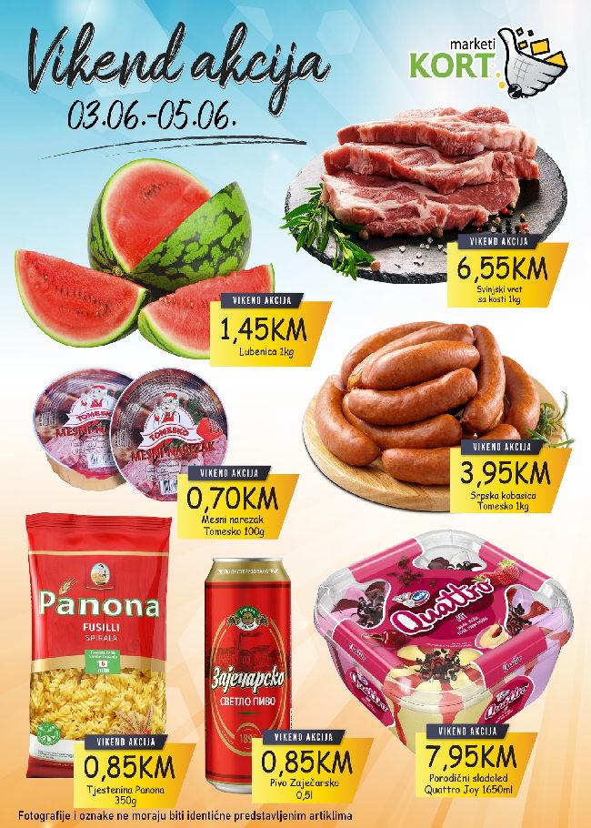 Kort marketi: Vikend akcija od 03. do 05.06.2022.