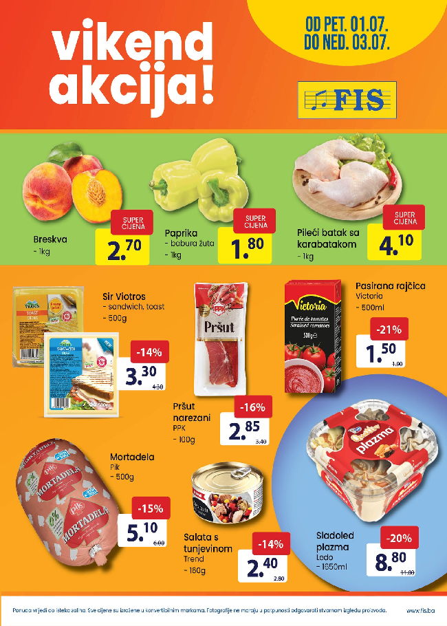 FIS Vikend akcija od 01. do 03.07.2022. naslovna FIS: Vikend akcija od 01. do 03.07.2022.