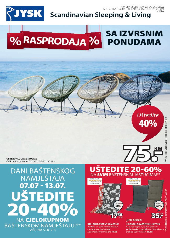 Jysk: Akcijski katalog od 07. do 20.07.2022.