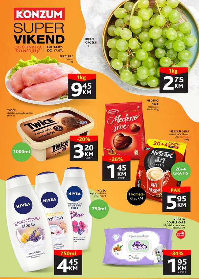 Konzum: Super vikend akcija od 14. do 17.07.2022.