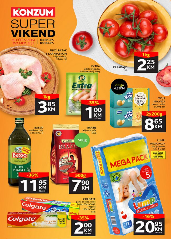 Konzum Super vikend akcija od 21. do 24.07.2022-001 Konzum: Super vikend akcija od 21. do 24.07.2022.