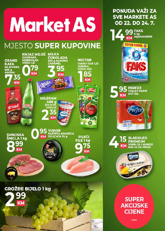 Market AS Vikend akcija od 22. do 24.07.2022 Market AS: Vikend akcija od 22. do 24.07.2022.