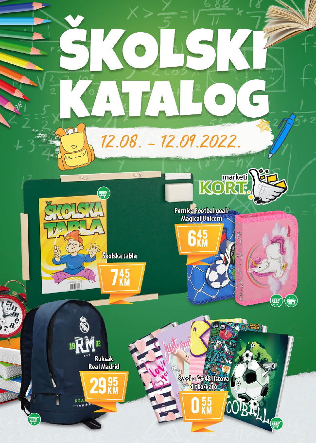 Kort marketi: Školski katalog od 12.08. do 12.09.2022.