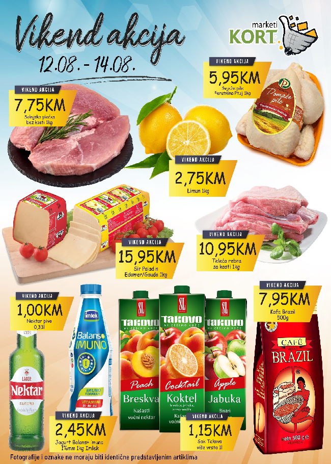 Kort marketi: Vikend akcija od 12 do 14.08.2022.