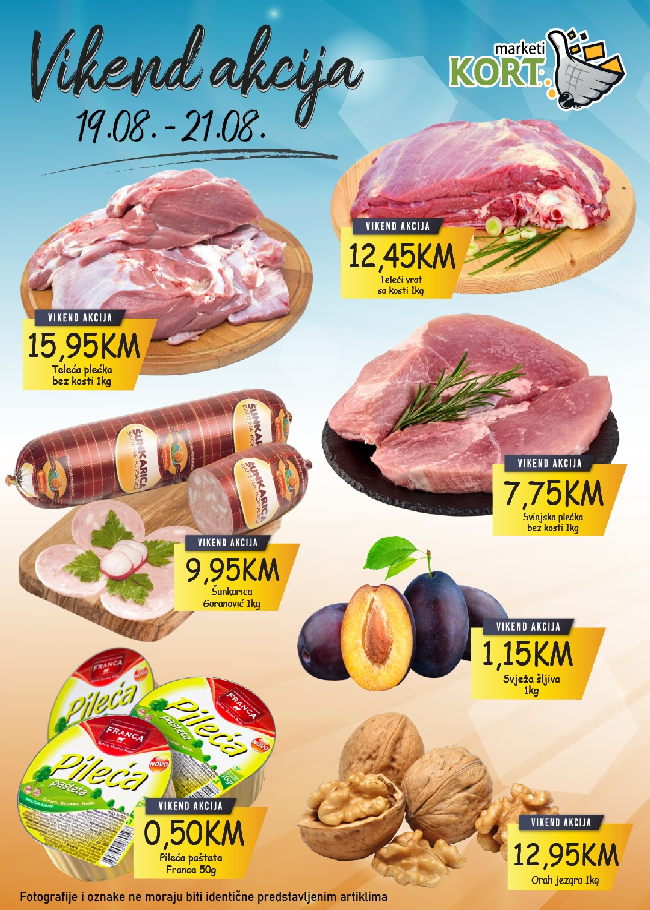 Kort marketi: Vikend akcija od 19. do 21.08.2022.
