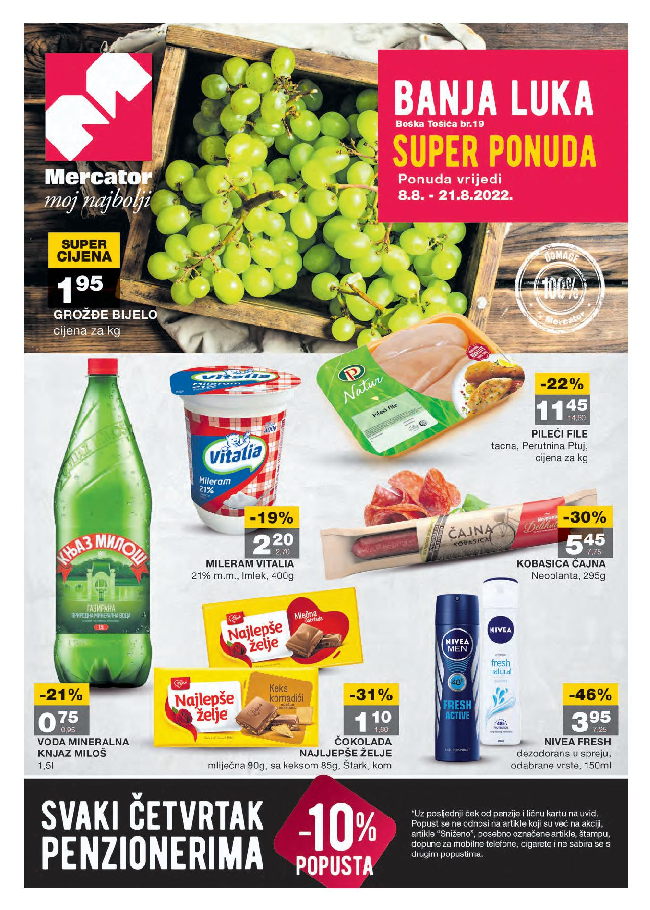 Mercator Banja luka - Posebna ponuda od 08. do 21.08.2022.-001 Mercator: Banja luka - Posebna ponuda od 08. do 21.08.2022.