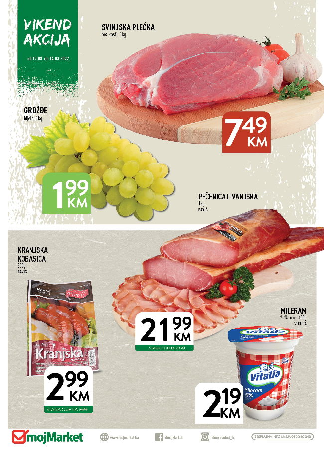 Moj Market: Vikend akcija od 12. do 14.08.2022.