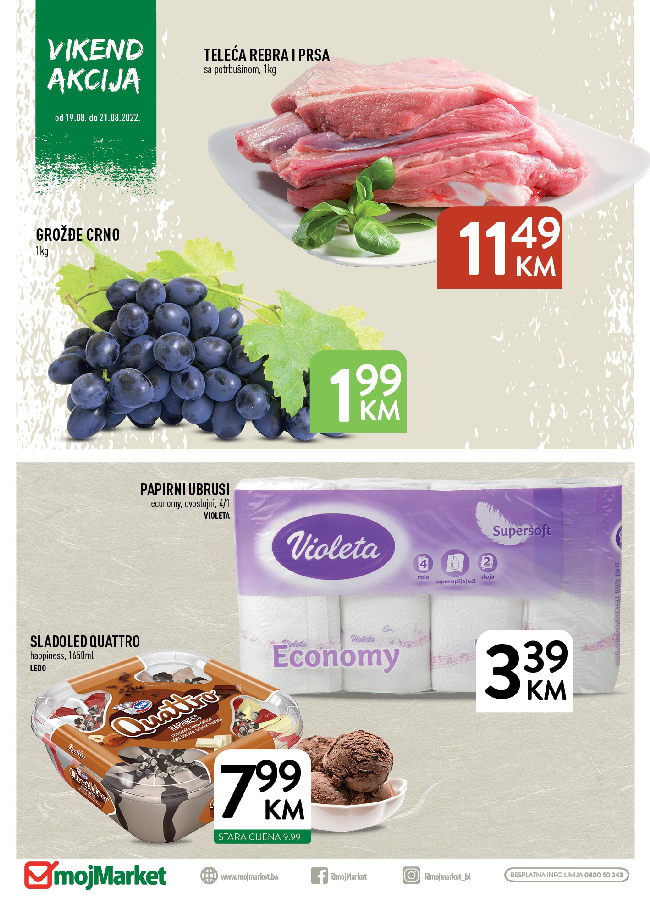 Moj Market Vikend akcija od 19. do 21.08.2022 Moj Market: Vikend akcija od 19. do 21.08.2022.