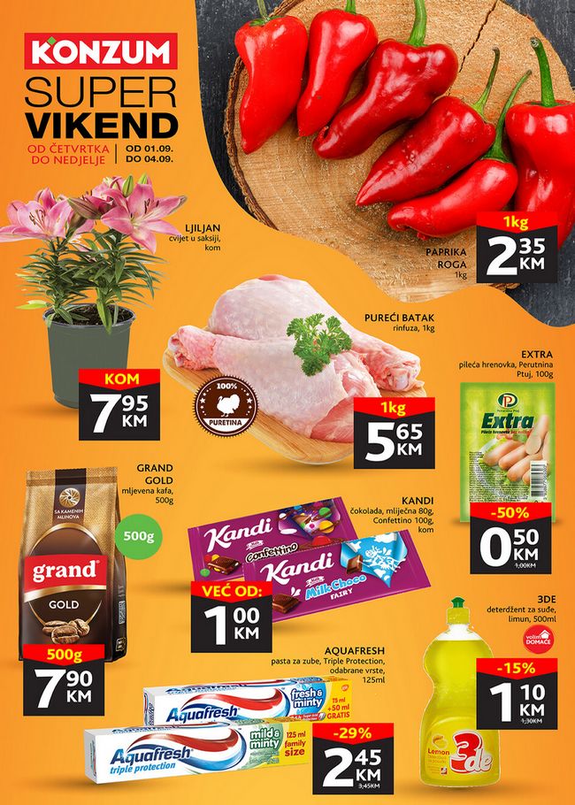 Konzum: Super vikend akcija od 01. do 04.09.2022.