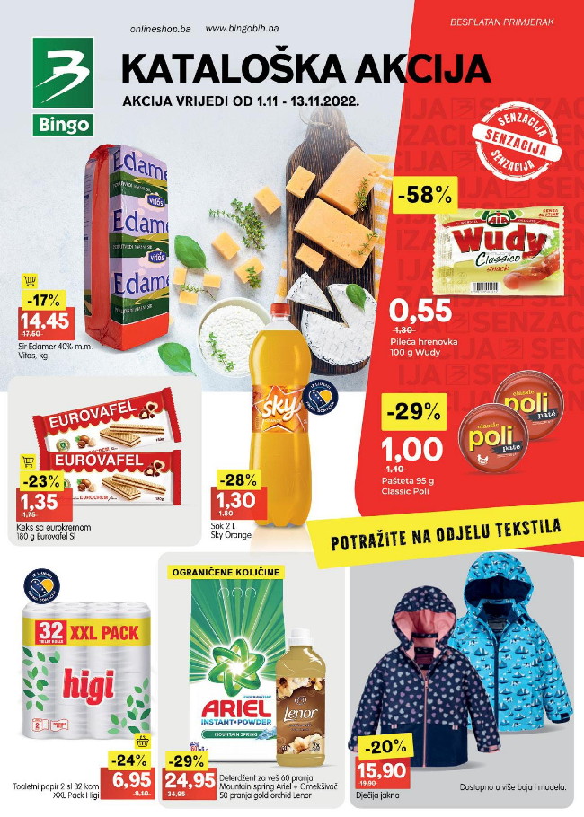Bingo: Kataloška akcija za FBiH od 01. do 13.11.2022.