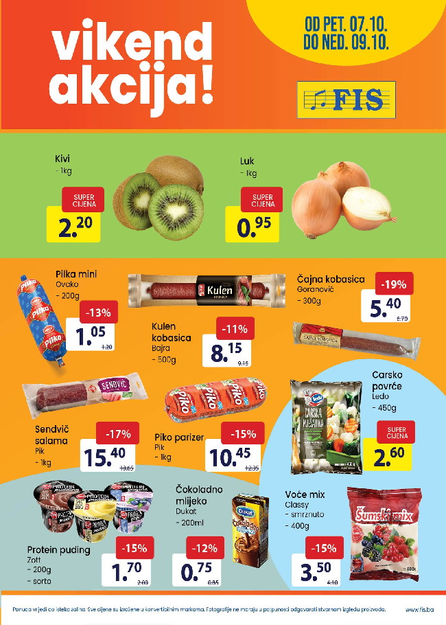 FIS: Vikend akcija od 07. do 09.10.2022.