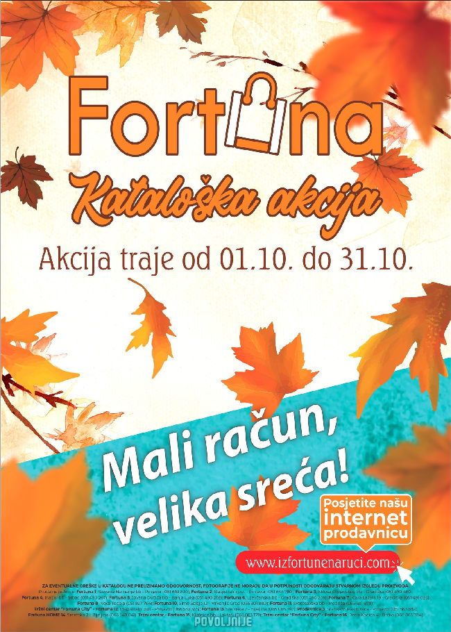 Fortuna marketi Akcijski katalog od 01. do 31.10.2022 (1) Fortuna marketi: Akcijski katalog od 01. do 31.10.2022.