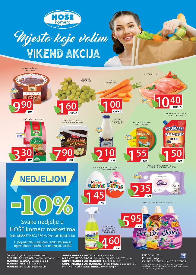 Hoše komerc: Vikend akcija od 07. do10.10.2022.