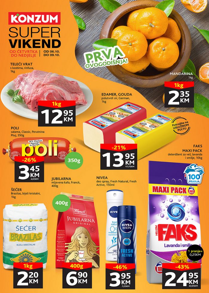 Konzum: Super vikend akcija od 06. do 09.10.2022.