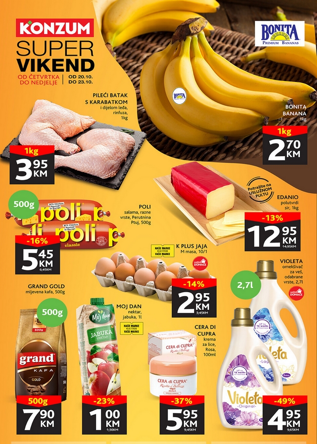 Konzum: Super vikend akcija od 20. do 23.10.2022.