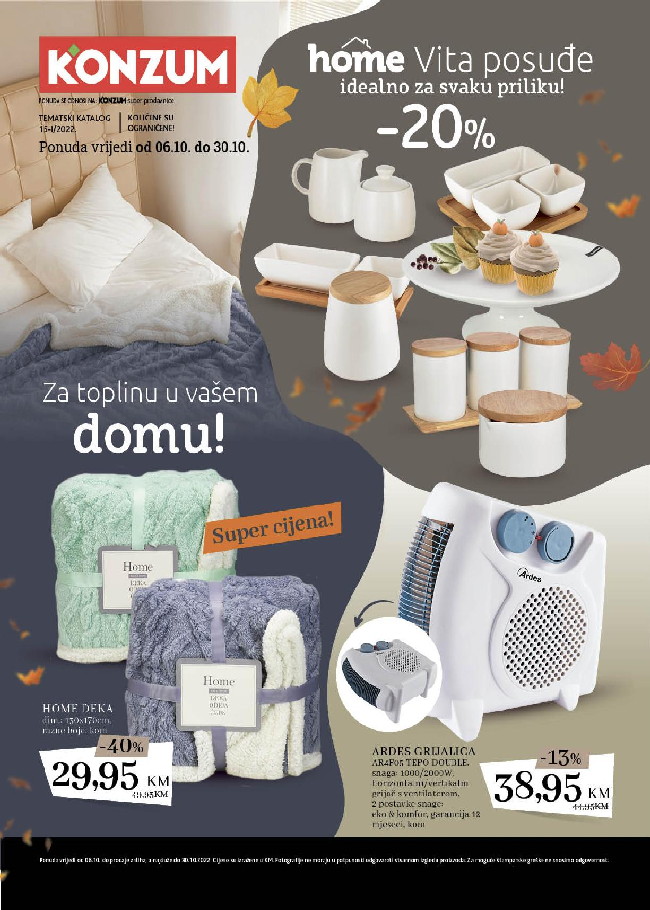 Konzum: Za topling u vašem domu! od 7.10. do 30.10.2022.