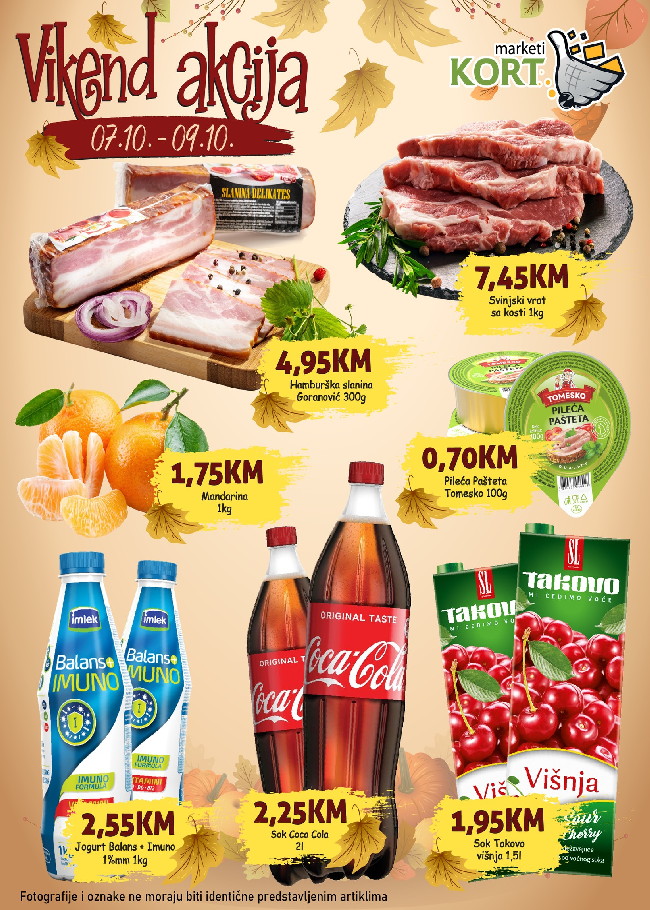 Kort marketi: Vikend akcija od 07. do 09.10.2022.