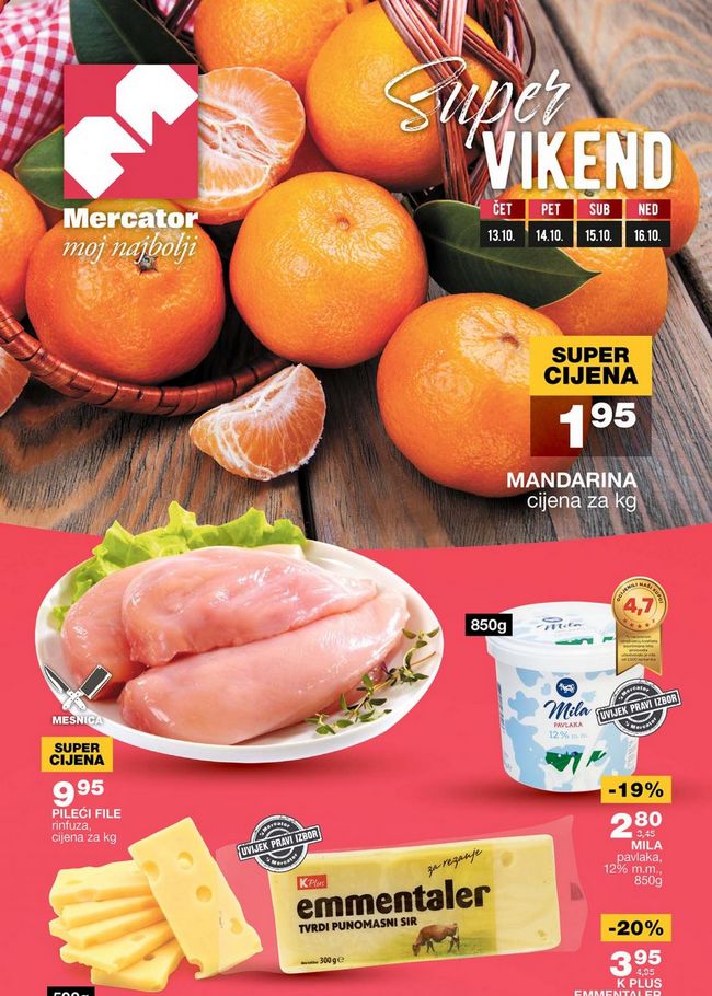 Mercator: Super vikend akcija od 13. do 16.10.2022.