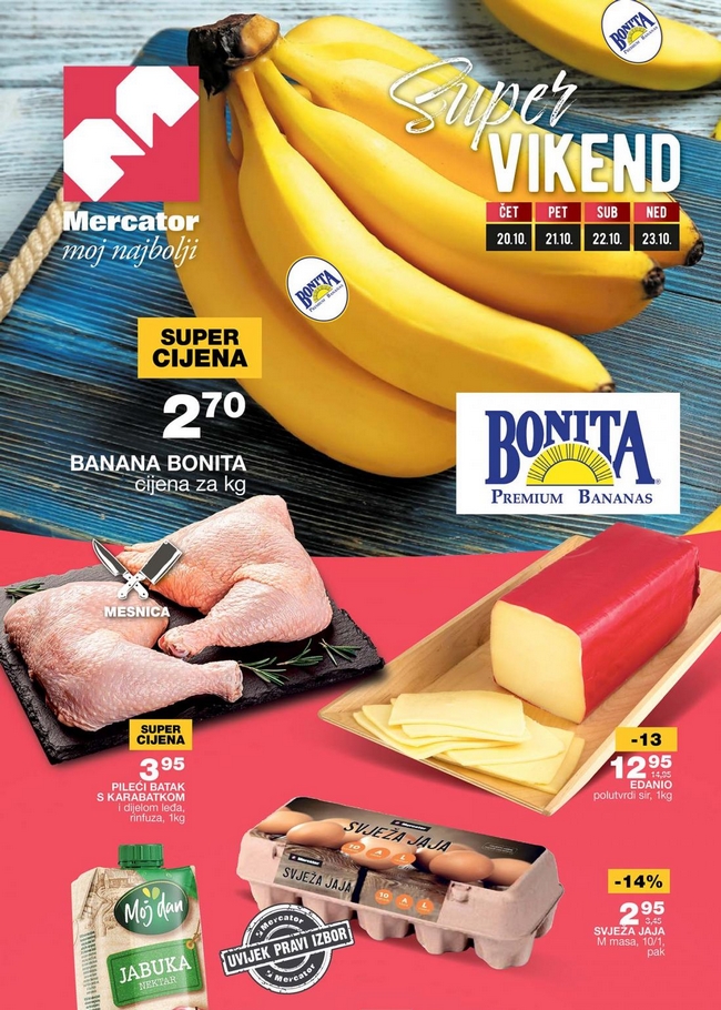 Mercator: Super vikend akcija od 20. do 23.10.2022.