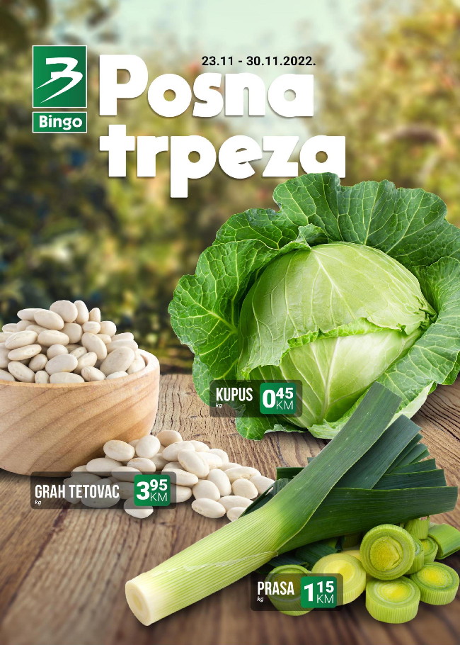 Bingo: Posna trpeza od 23. do 30.11.2022.