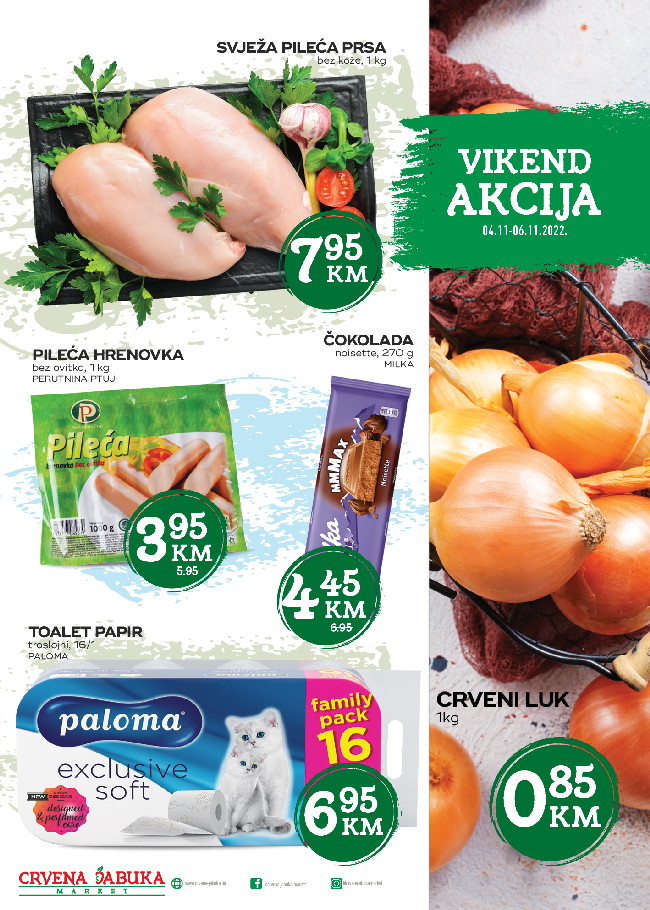 Crvena jabuka Vikend akcija od 04. do 06.11.2022. Crvena jabuka: Vikend akcija od 04. do 06.11.2022.