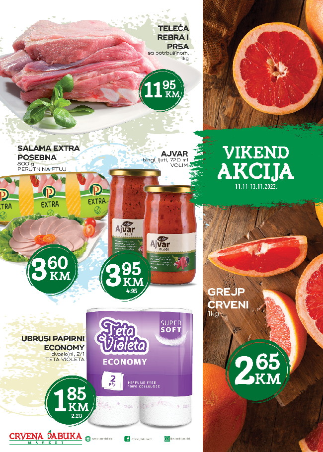 Crvena jabuka Vikend akcija od 11. do 13.11.2022 Crvena jabuka: Vikend akcija od 11. do 13.11.2022.