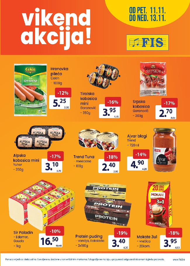 FIS Vikend akcija od 11. do 13.11.2022 1 FIS: Vikend akcija od 11. do 13.11.2022.