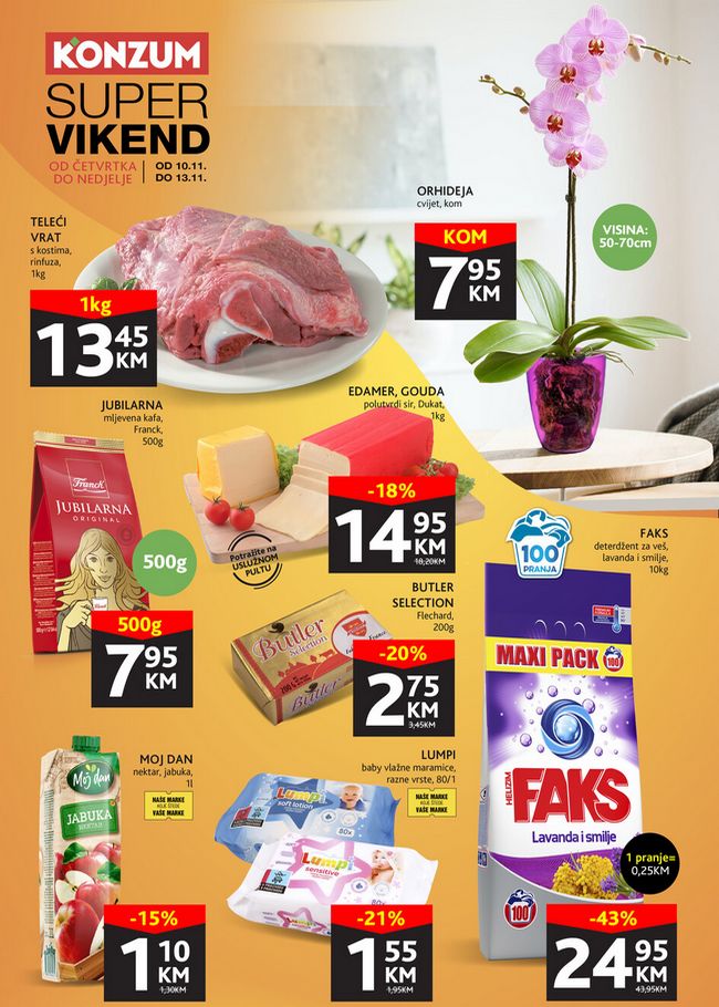 Konzum: Super vikend akcija od 10. do 13.11.2022.