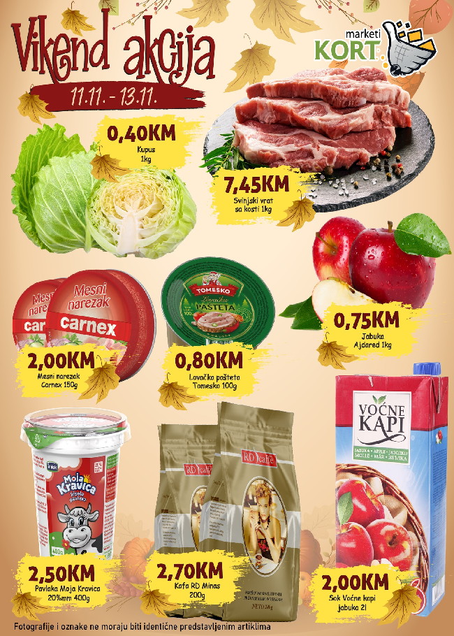 Kort marketi: Vikend akcija od 11. do 13.11.2022.