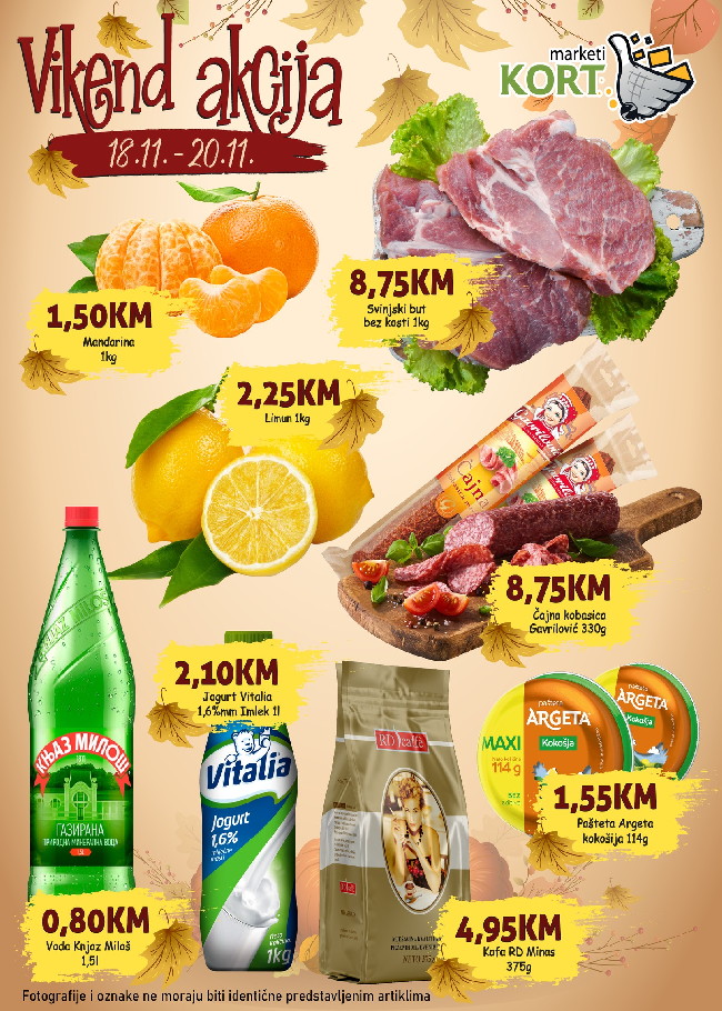 Kort marketi: Vikend akcija od 18. do 20.11.2022.