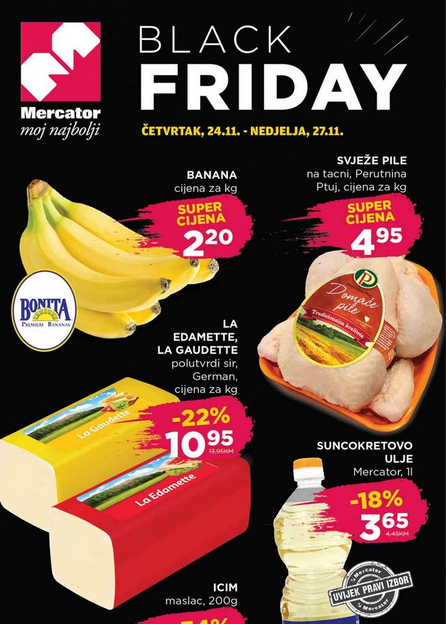 Mercator Black friday od 23. do 27.11.2022. Mercator: Black friday od 24. do 27.11.2022.