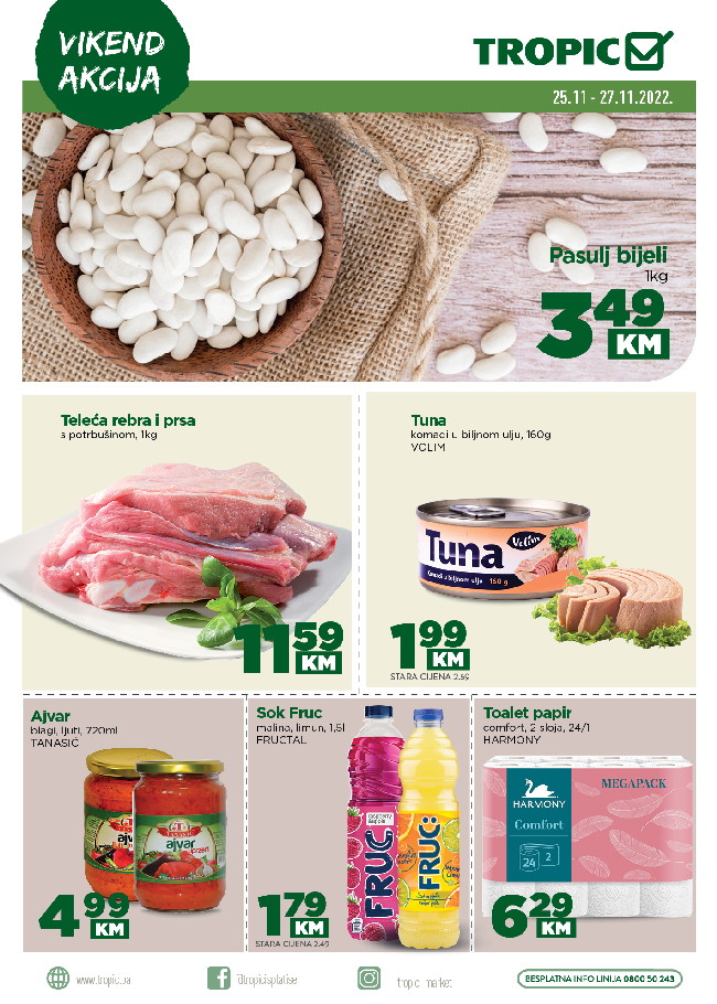 Tropic: Vikend akcija od 25. do 27.11.2022.
