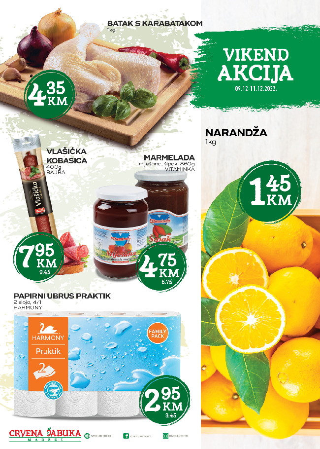 Crvena jabuka: Vikend akcija od 09. do 11.12.2022.