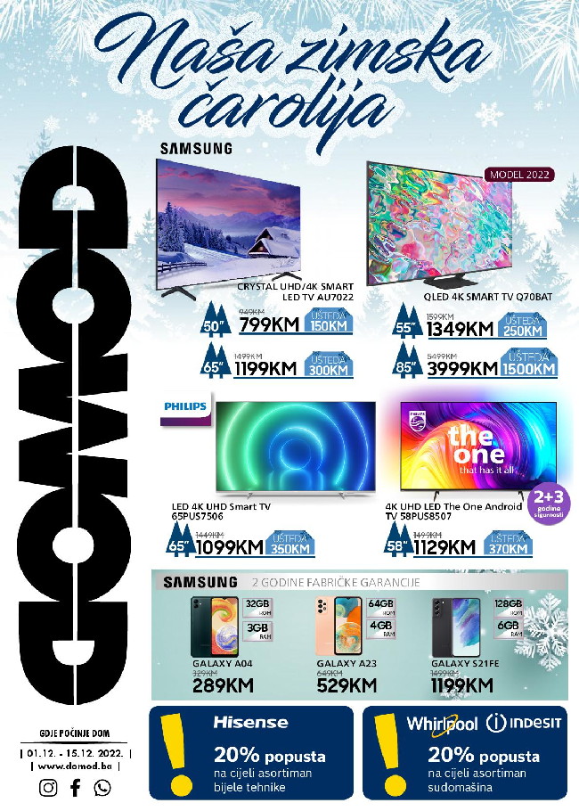 Domod Akcijski katalog od 01. do 15.12.2022.-001 Domod: Akcijski katalog od 01. do 15.12.2022.
