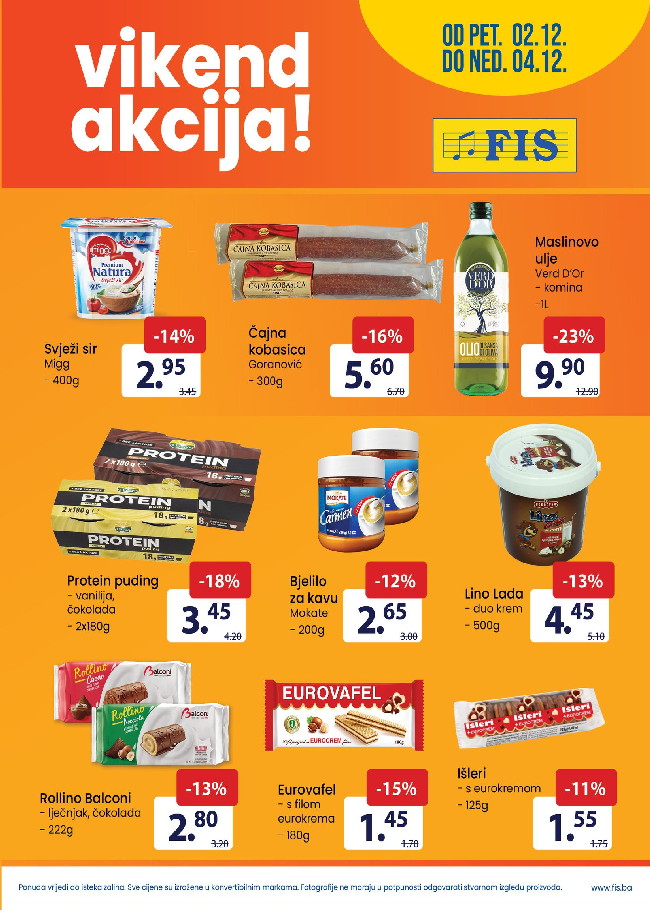 FIS: Vikend akcija od 02. do 04.12.2022.