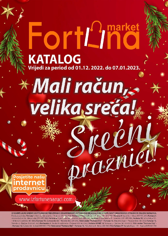 Fortuna marketi: Akcijski katalog od 01.12.2022. do 07.01.2023.