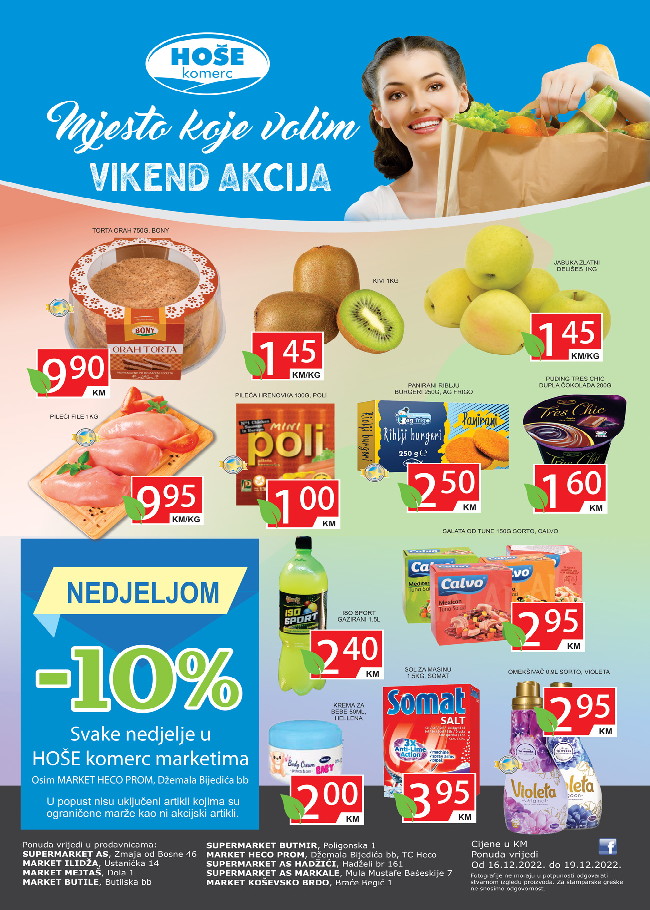Hoše komerc: Vikend akcija od 16. do 19.12.2022.