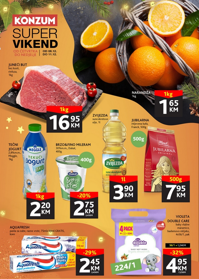 Konzum: Super vikend akcija od 08. do 11.12.2022.