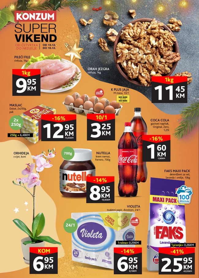 Konzum: Super vikend akcija od 15. do 18.12.2022.
