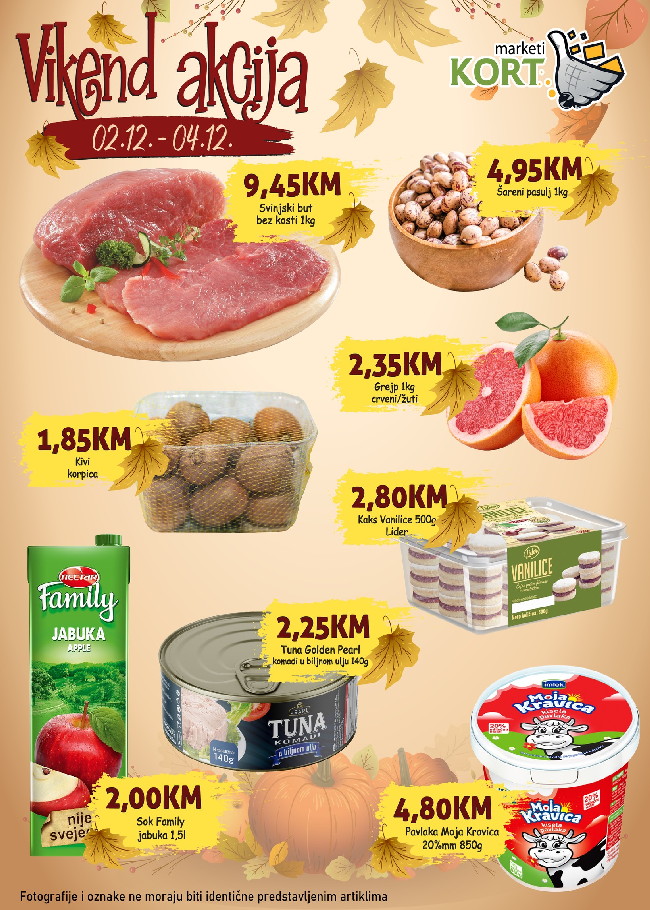 Kort marketi: Vikend akcija od 02. do 04.12.2022.