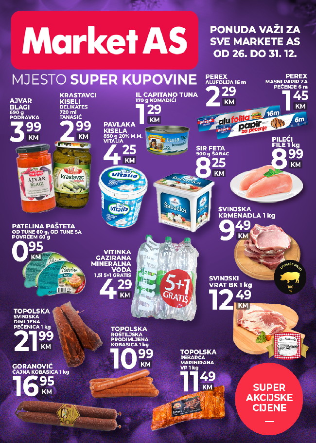 Market AS: Vikend akcija od 26. do 31.12.2022.