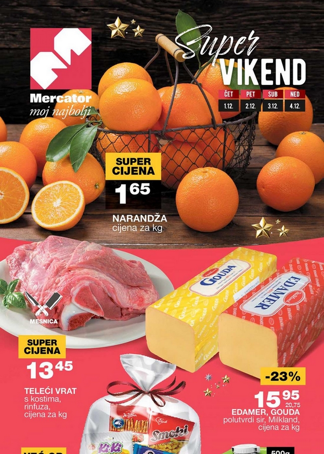 Mercator: Super vikend akcija od 01. do 04.12.2022.