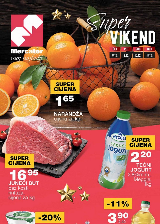 Mercator: Super vikend akcija od 08. do 11.12.2022.