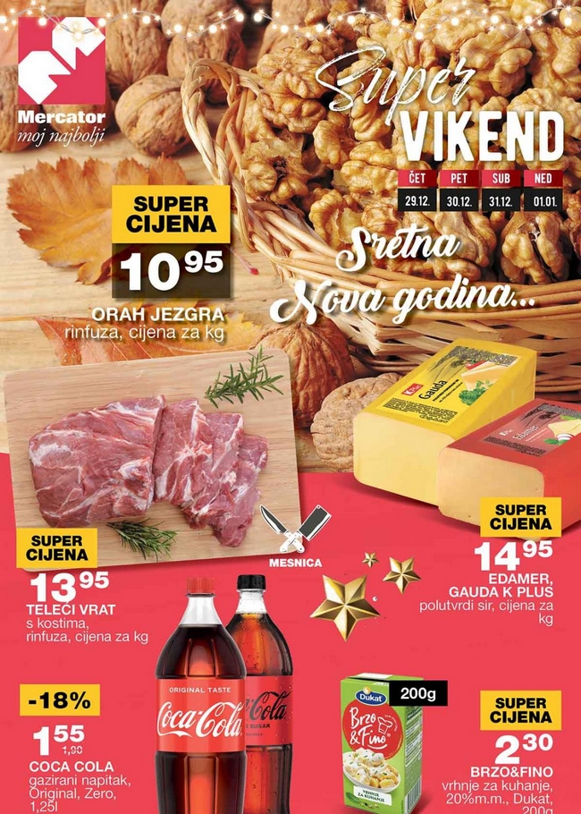 Mercator: Super vikend akcija od 29.12.2022. do 01.01.2023.