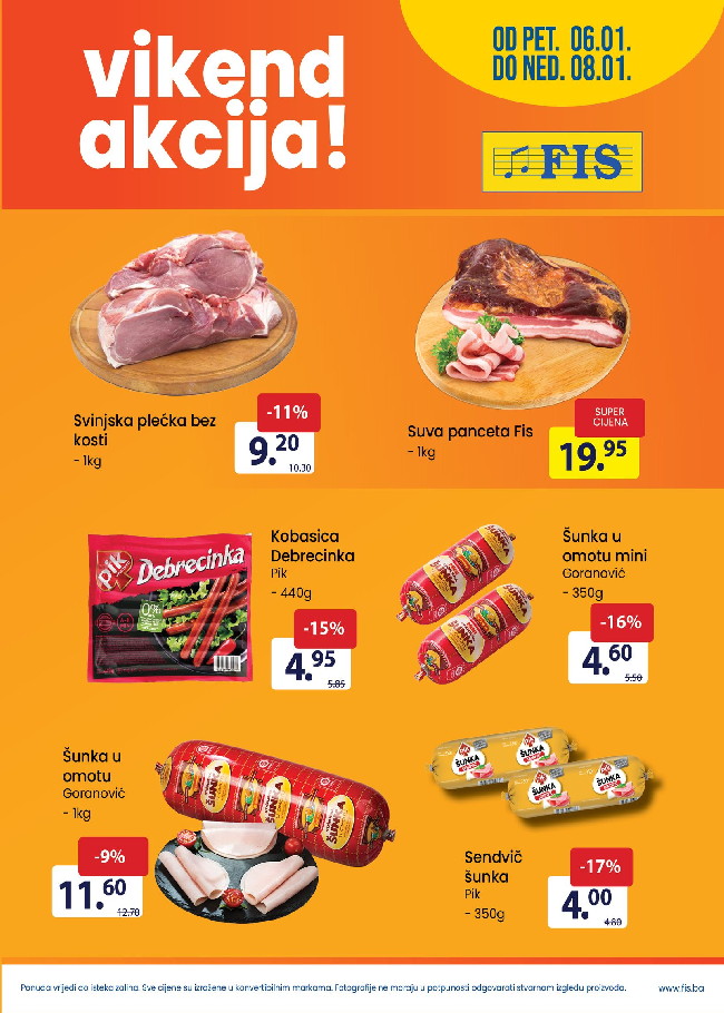 FIS: Vikend akcija od 05. do 08.01.2023.