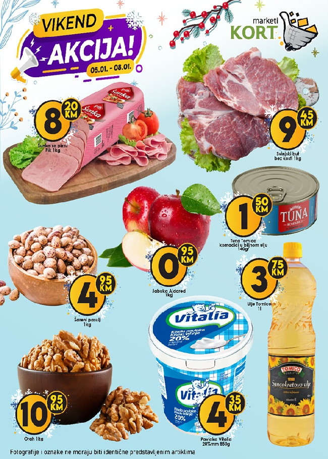 Kort marketi: Vikend akcija od 05. do 08.01.2023.